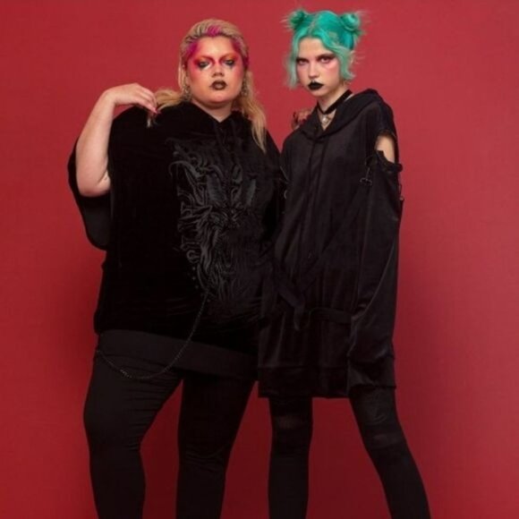 Killstar ✦ Hellbound Leggings ✦ Black Cotton Blend Mesh Inserts Statement Print - Picture 8 of 8